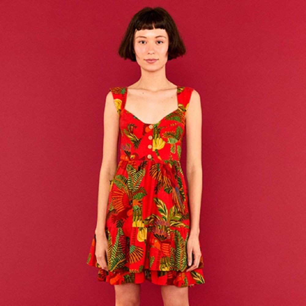 FARM Rio Red Tropical Mini Dress - Picture 2 of 16
